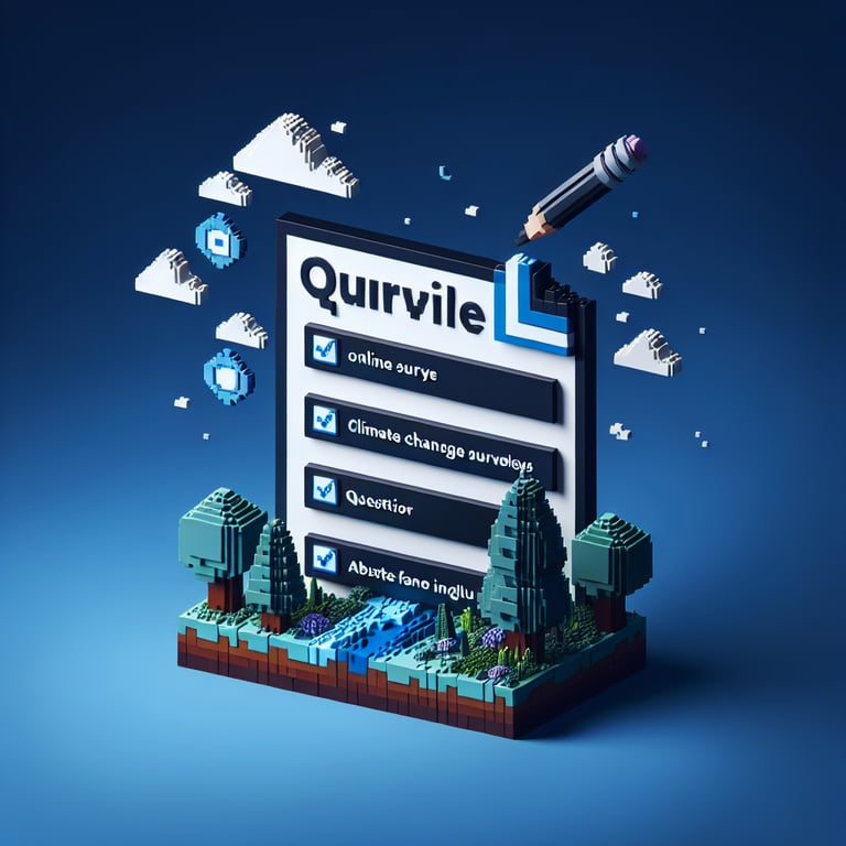 Artistic 3D voxel of a climate survey interface