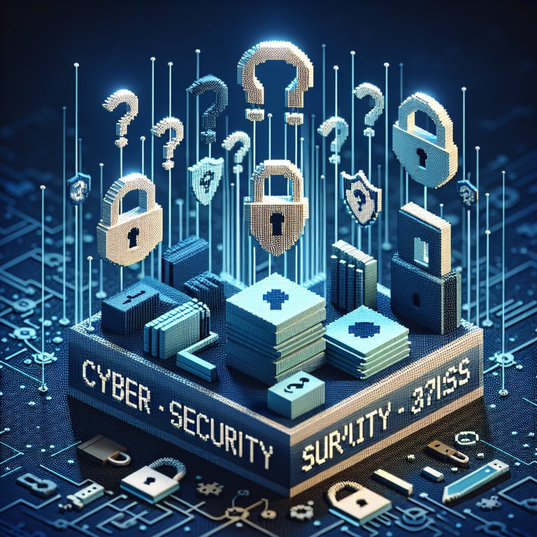 Artistic 3D voxel depicting security survey data insights