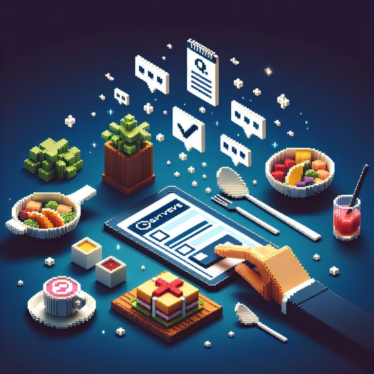 Creative 3D voxel depiction of diner satisfaction data
