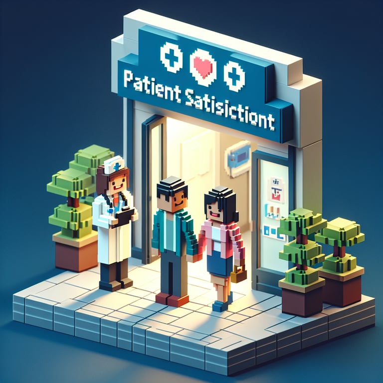 Illustration demonstrating the process of converting Patient Satisfaction survey questions into actionable data.