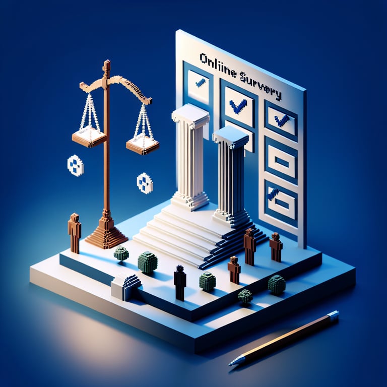 Artistic 3D voxel sculpture of customer exit insights in a closed account survey context