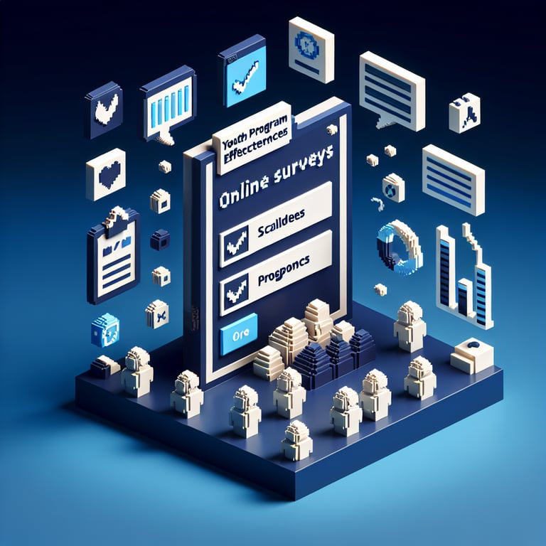 3D voxel art capturing survey insights on youth program effectiveness