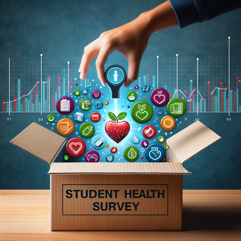 Illustration highlighting the value and outcomes of Student Health survey questions.