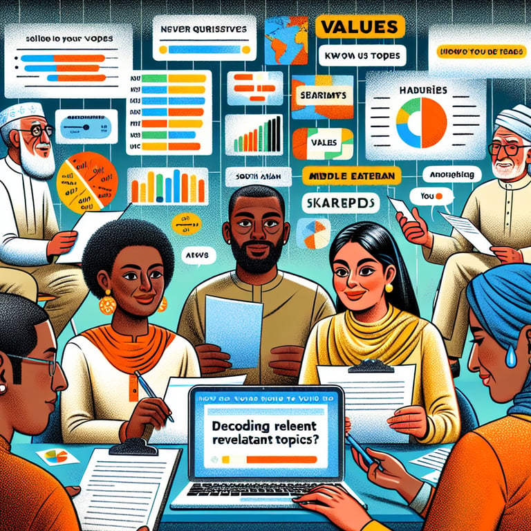 Illustration decoding relevant topics for Values survey questions