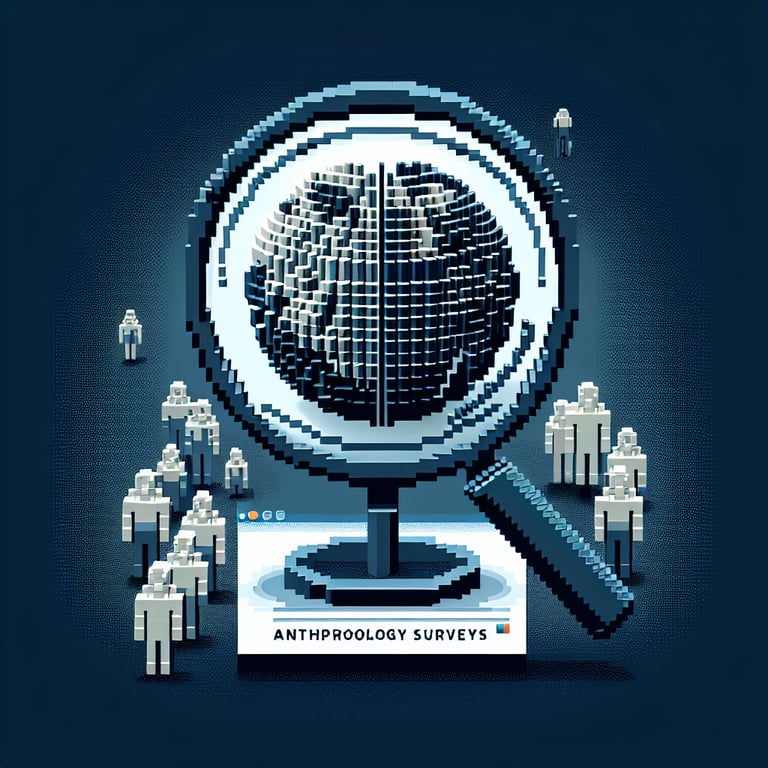 Creative 3D voxel art showcasing cross-cultural data from an anthropology survey