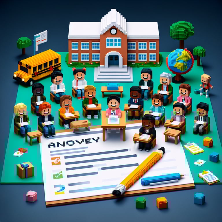 Artistic 3D voxel showcasing primary school staff feedback survey