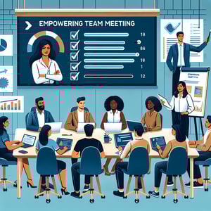 Illustration showcasing the power of Team Meeting Feedback survey questions.