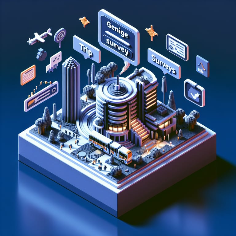 3D voxel visualization capturing journey feedback in a trip survey
