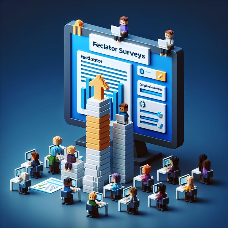 Artistic 3D voxel capturing real-time facilitator feedback survey dynamics