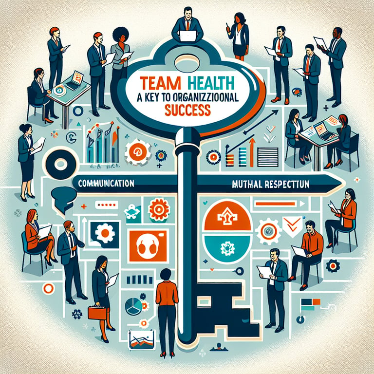 Illustration highlighting vital topics for successful Team Health survey questions