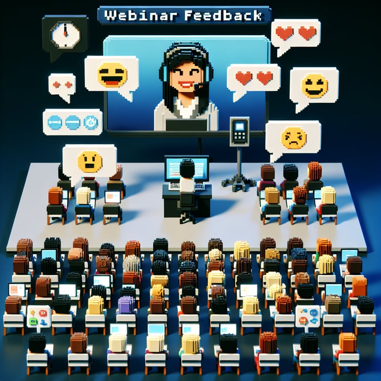 Illustration showcasing the concept of unlocking the power of Webinar Feedback survey questions.