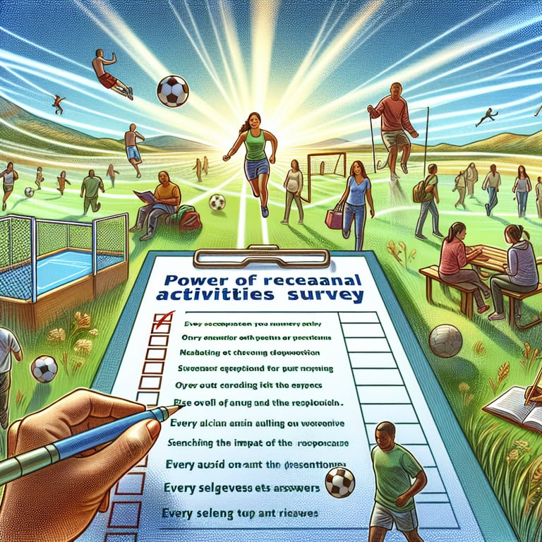 Illustration showcasing the power of Recreational Activities survey questions.