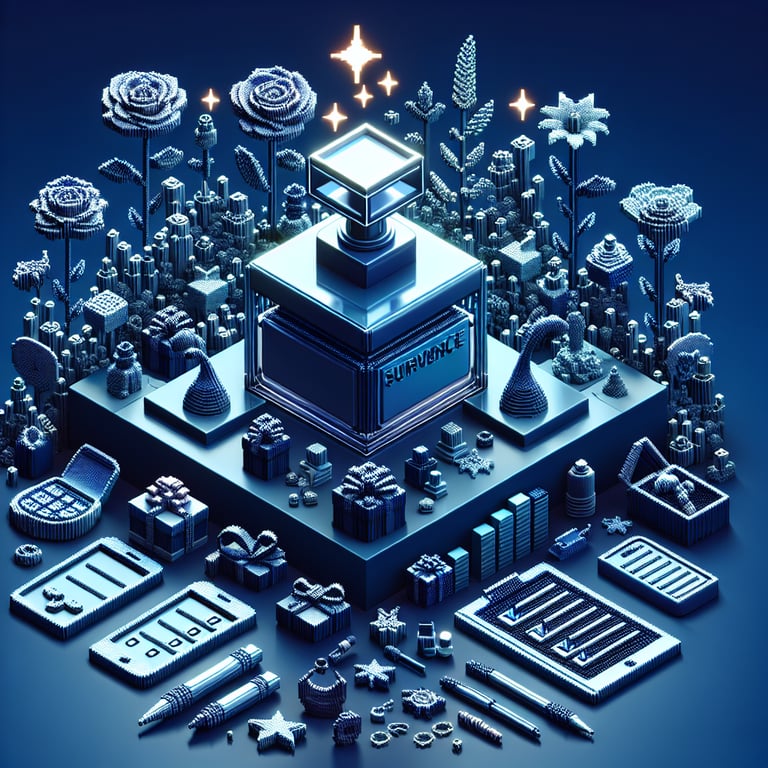 Artistic 3D voxel of fragrance preference poll modules
