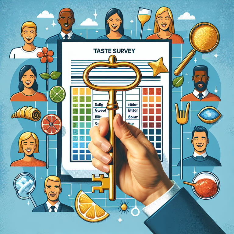 Illustration depicting the use of Taste survey questions to unlock enhanced customer satisfaction and retention.