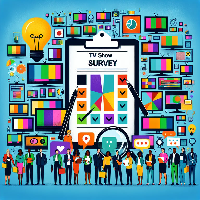 Illustration of TV Show Survey survey questions for crafting an ideal survey.