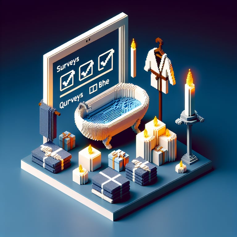 Artistic 3D voxel visualization of spa feedback poll