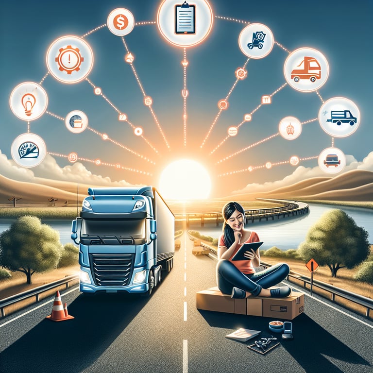 Illustration representing the concept of Truck Driver Satisfaction survey questions