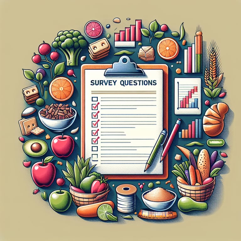 Illustration displaying the process of crafting robust Healthy Food survey questions.