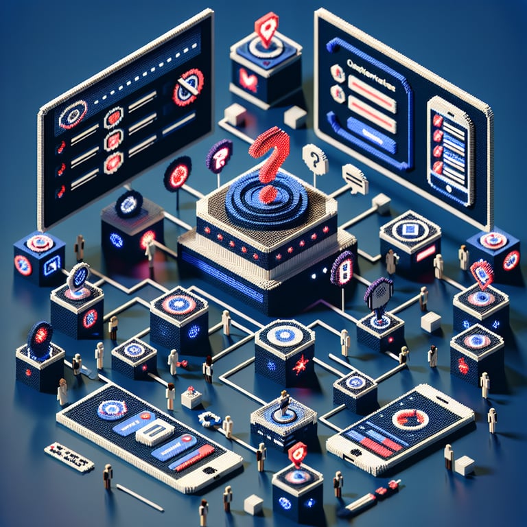 Artistic 3D voxel of customer feedback journey