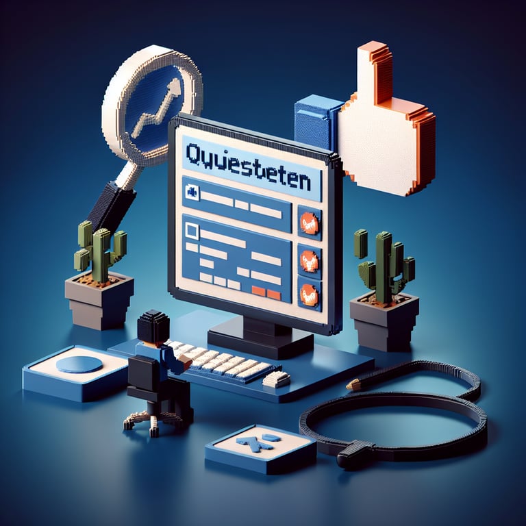 Artistic 3D voxel rendering of service satisfaction poll