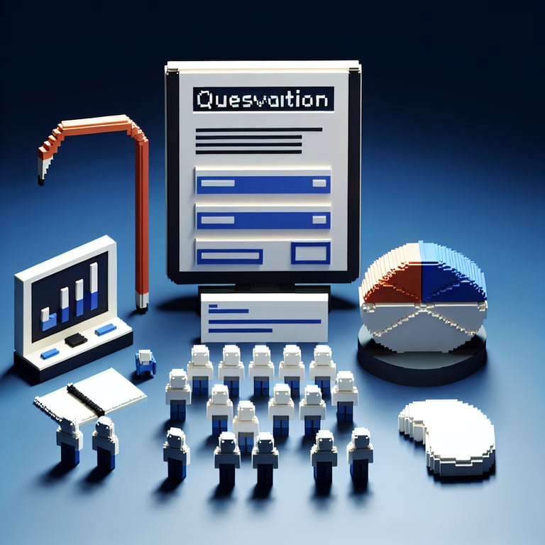 An artistic 3D voxel art representing census data visualization for income demographics