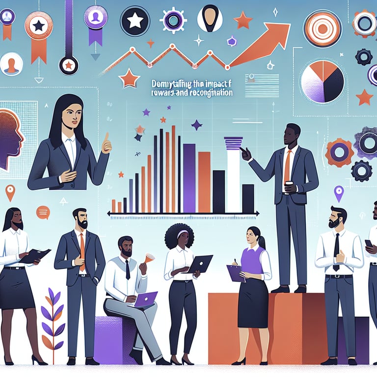 Infographic illustrating the impact of Rewards and Recognition survey questions on today's workforce.