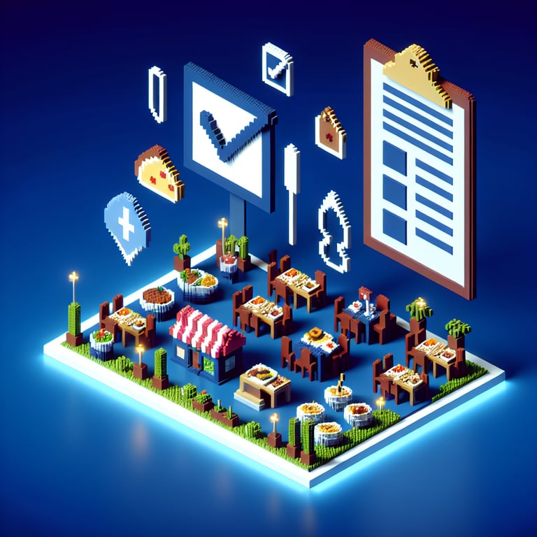 Artistic 3D voxel symbolizing interactive dining experience surveys