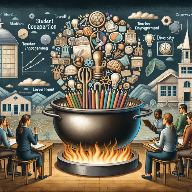 Illustration representing the exploration of relevant topics in School Culture survey questions.