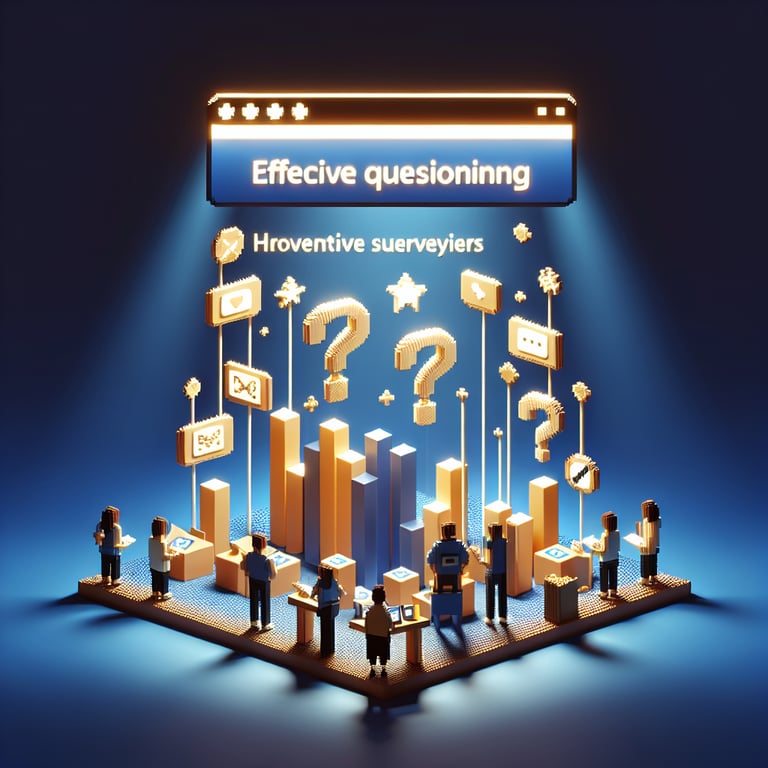 Artistic 3D voxel representing volunteer questionnaire creation