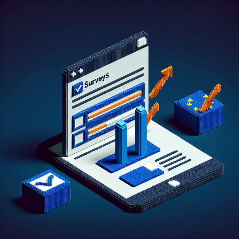 Artistic 3D voxel illustration of an online EU membership poll.