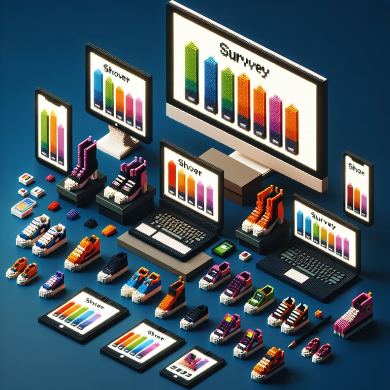 3D voxel artwork visualizing shoe survey insights
