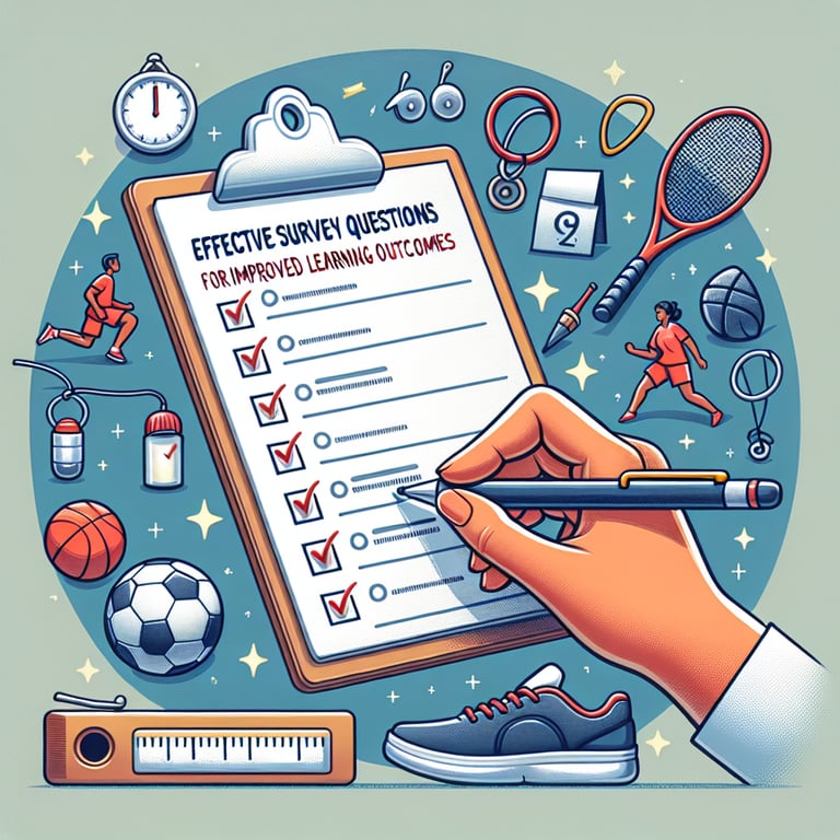 Illustration demonstrating the crafting of effective Physical Education survey questions for better learning outcomes.