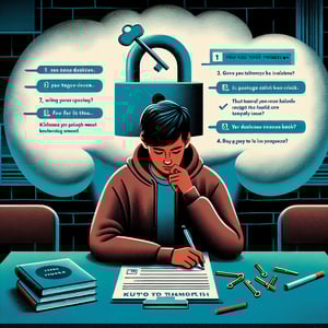 Illustration representing the concept of unlocking secrets of youth tobacco usage through key survey questions.