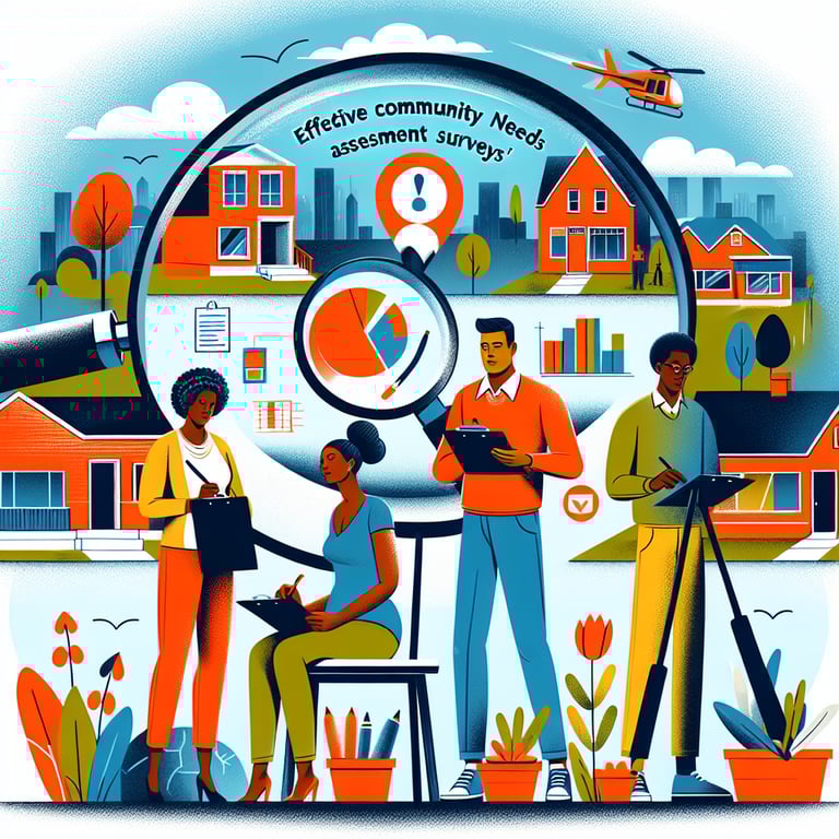 Illustration of relevant topics for effective Community Needs Assessment survey questions.