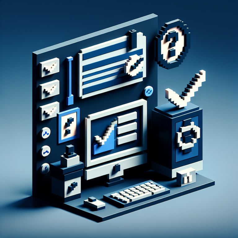 Artistic 3D voxel visualization of brand trust questions