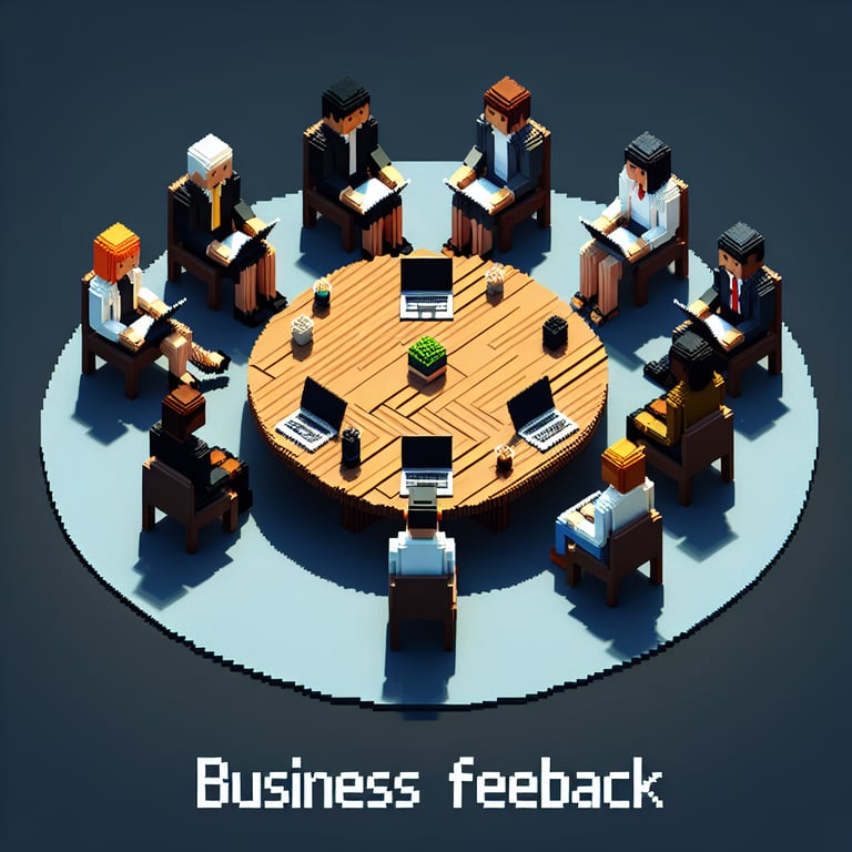 Illustration demonstrating the impact of Business Feedback survey questions on business growth and success.