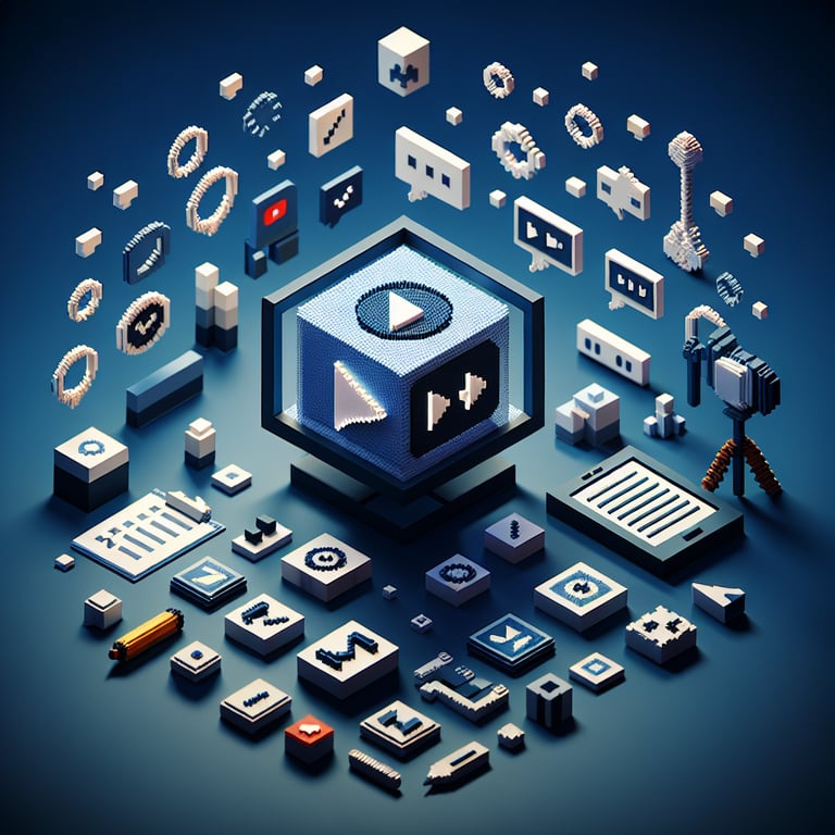 Creative 3D voxel depicting post-video questionnaire insights