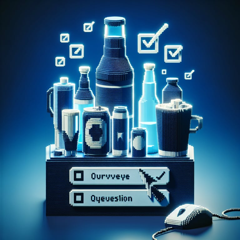 Creative 3D voxel rendering of drink poll insights