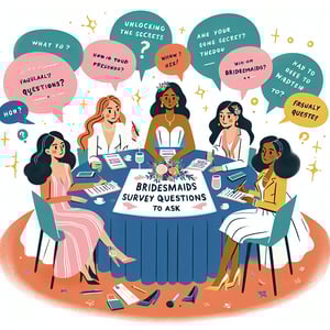 Illustration of bridesmaids survey questions for effective wedding planning