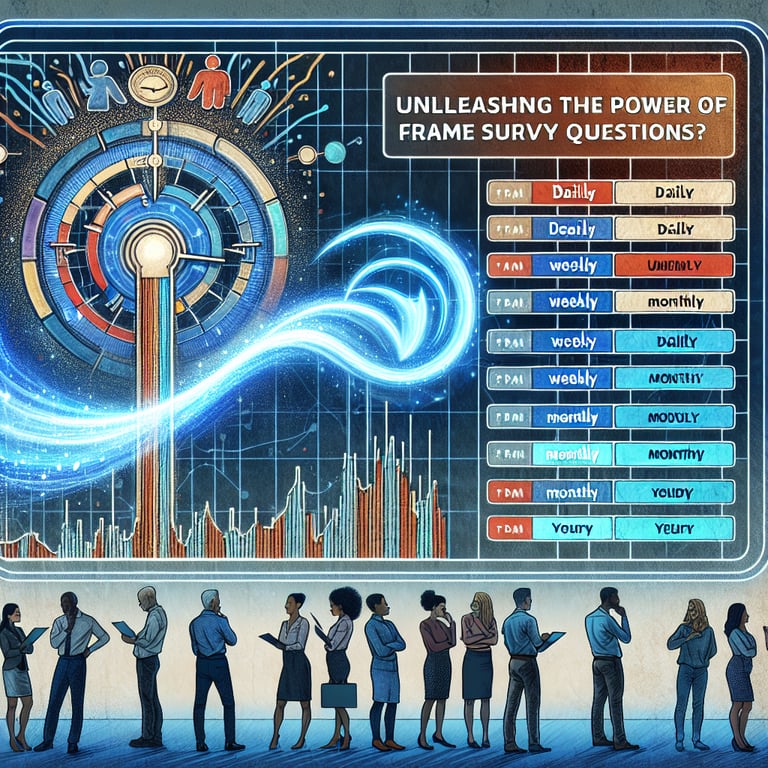 Illustration showcasing the use of Time Frame survey questions for gaining meaningful insights.