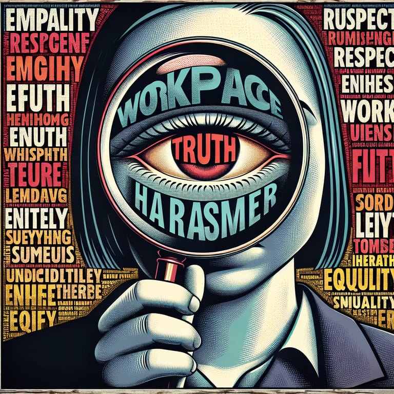 Illustration depicting powerful Workplace Harassment survey questions for unveiling the truth.