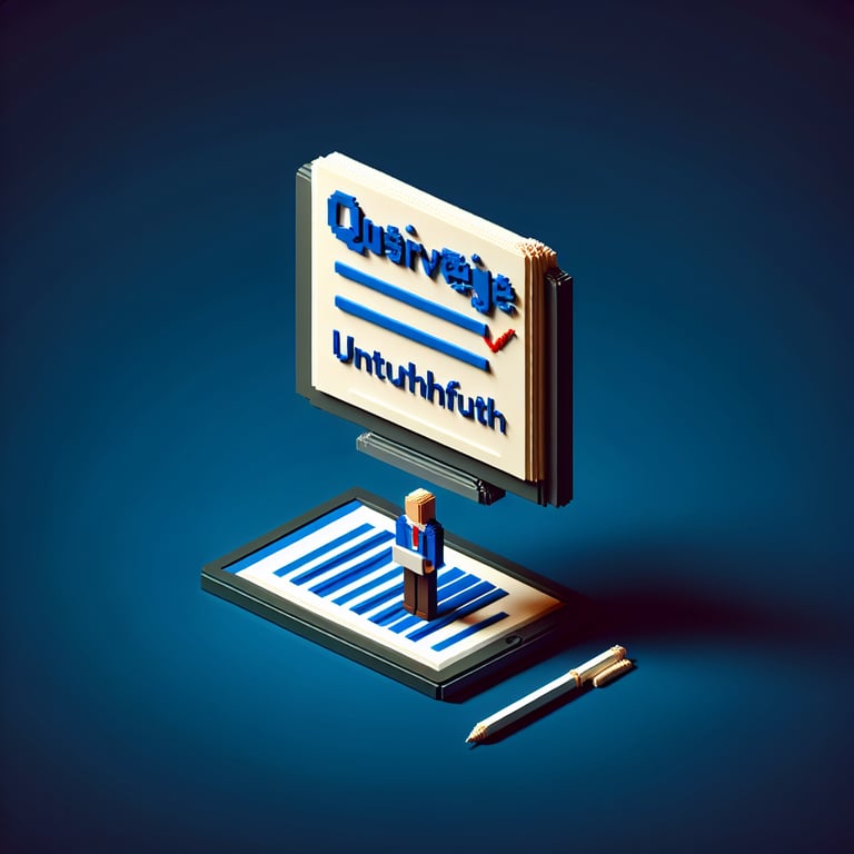 Artistic 3D voxel representing dishonest response analytics
