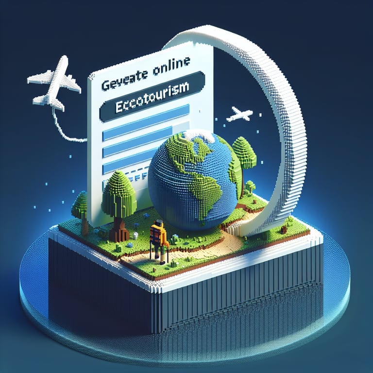 Sustainable travel-themed 3D voxel poll interface
