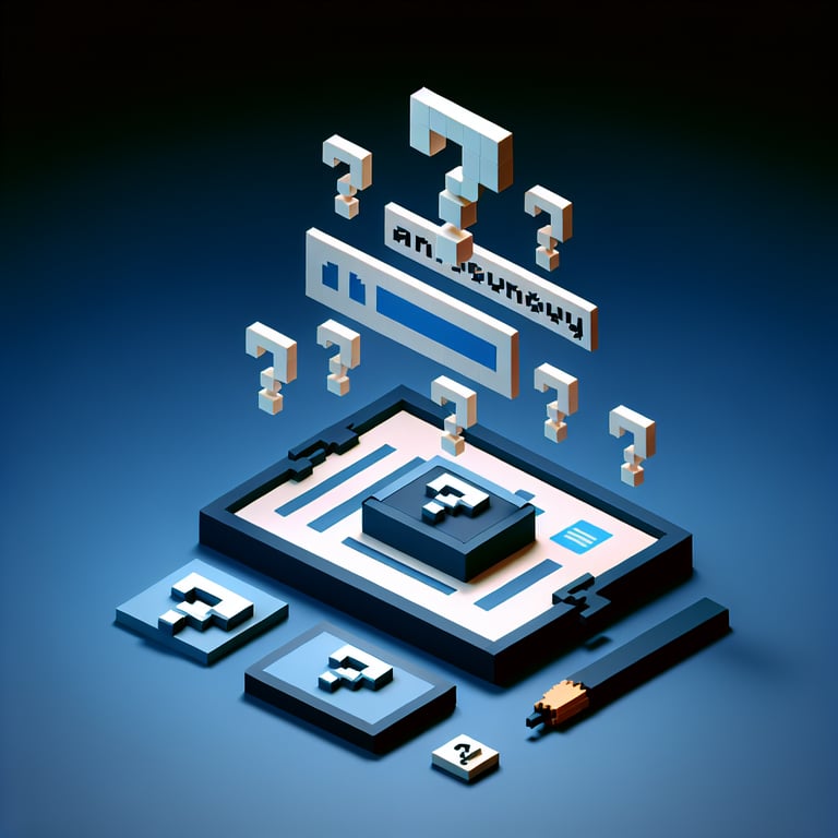 Artistic 3D voxel illustrating a sex work survey interface
