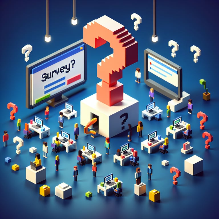 Artistic 3D voxel of employee vaccine questionnaire