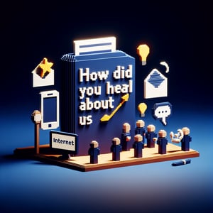 3D voxel art illustrating the concept of online 