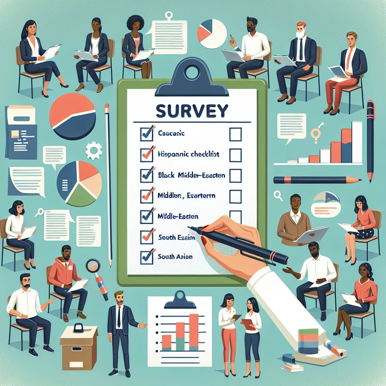 Illustration highlighting key topics for crafting Training Program survey questions.