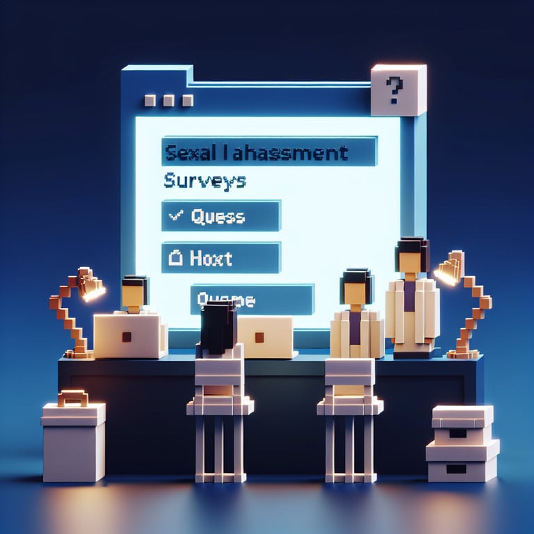 Artistic 3D voxel of digital harassment feedback survey