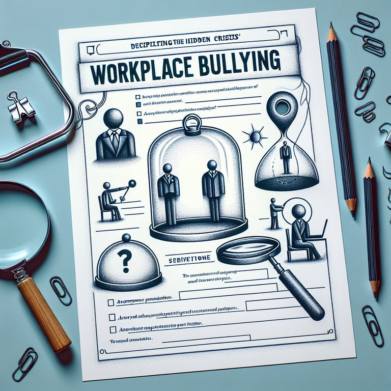 Deciphering the Hidden Crisis: Illustration of key Workplace Bullying survey questions