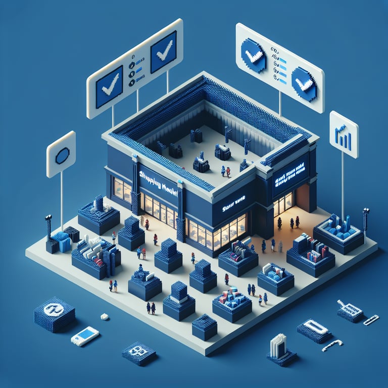 Artistic 3D voxel of mall survey analytics